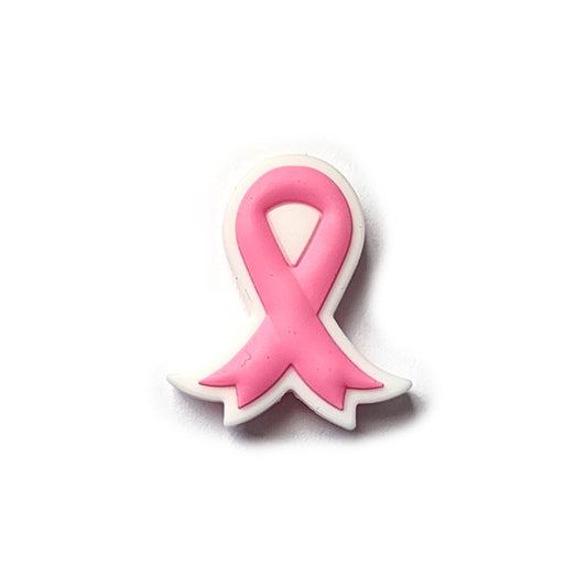 breast cancer ribbon silicone focal beads