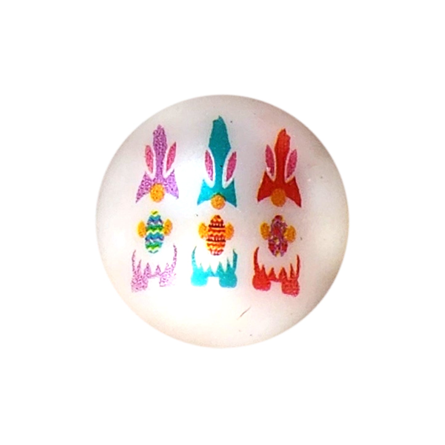 easter bunny gnome 20mm printed bubblegum beads