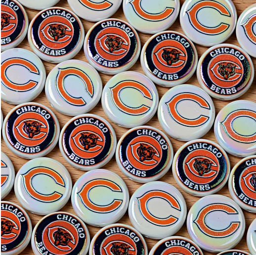 24mm nfl team logos custom printed wholesale acrylic focal beads