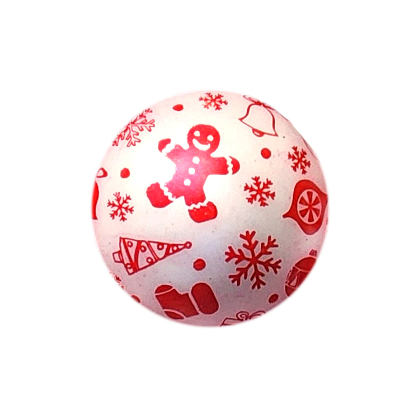 christmas cheer print 20mm printed bubblegum beads