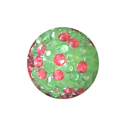 christmas rhinestone 20mm bubblegum beads