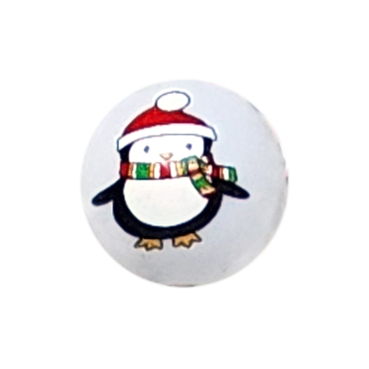 chubby penguin 20mm printed bubblegum beads