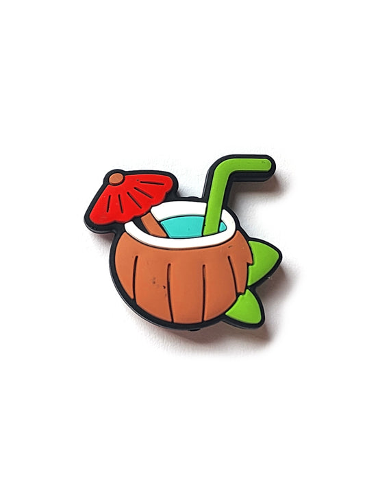 coconut tropical drink silicone focal beads