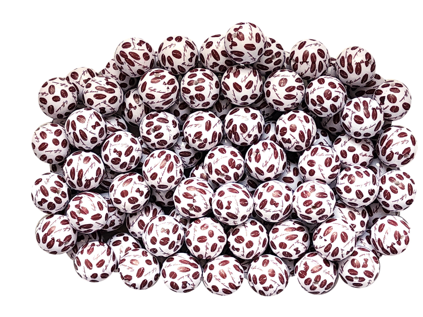 coffee dreams 20mm printed wholesale bubblegum beads