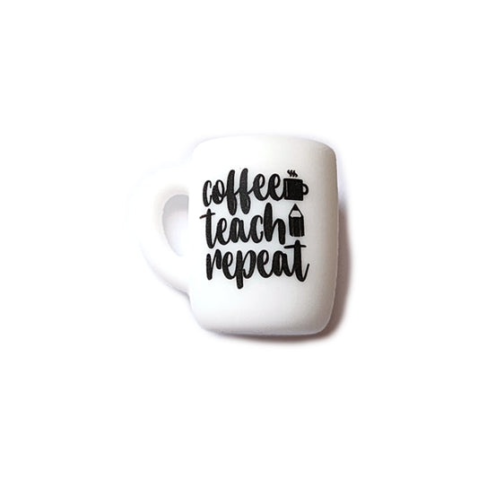 coffee teach repeat coffee cup silicone focal beads
