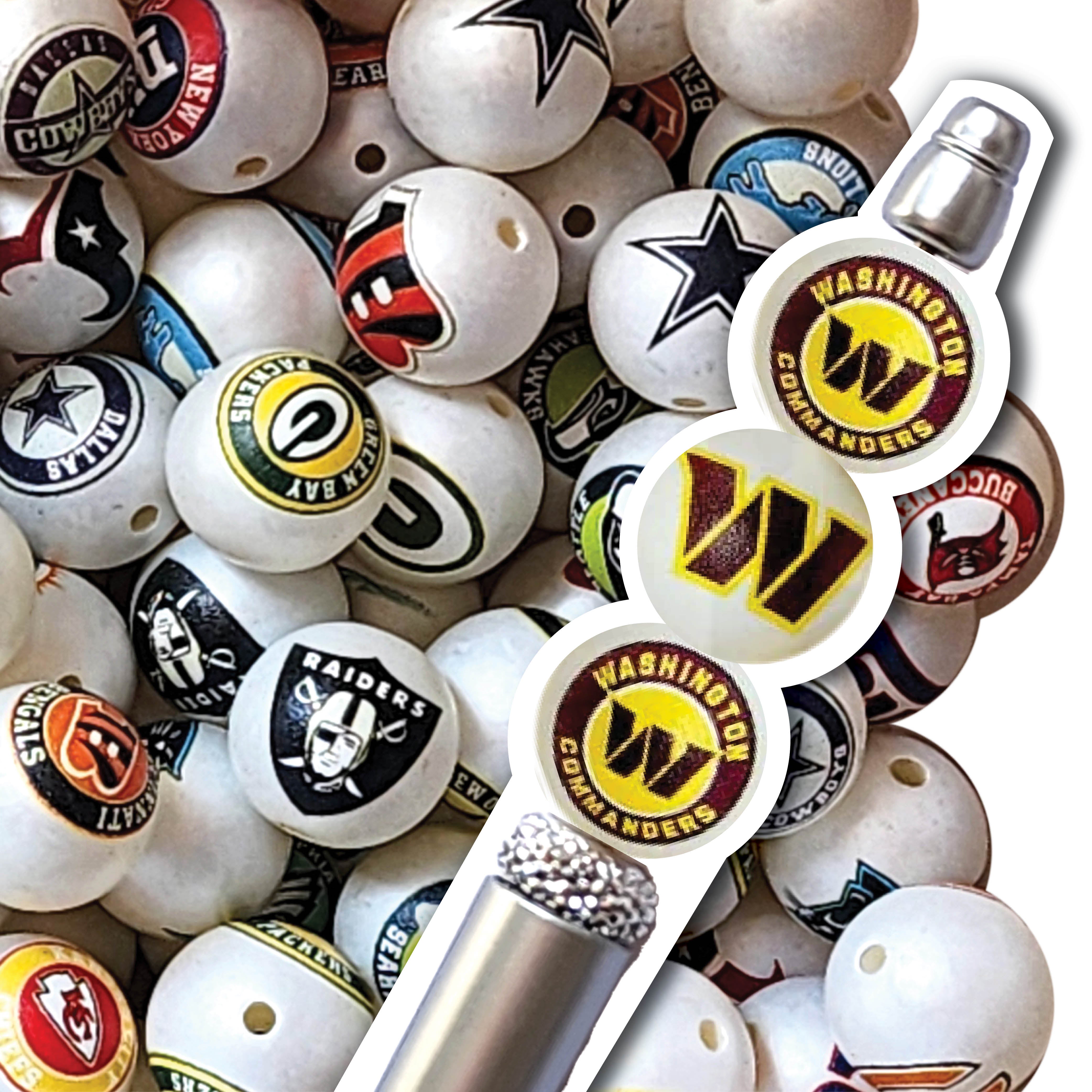 16mm washington commanders mix nfl team logos custom printed wholesale ...