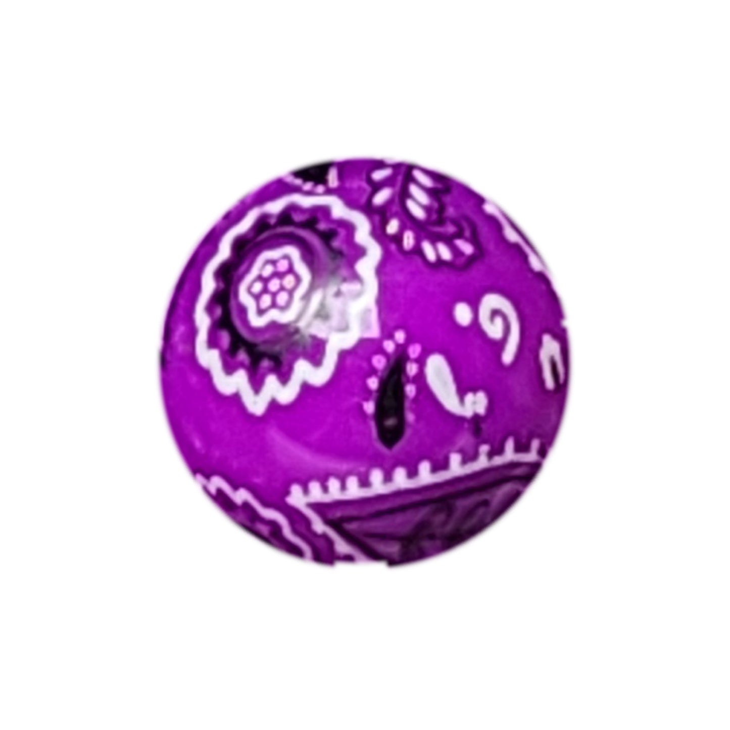 dark purple bandana 20mm printed bubblegum beads