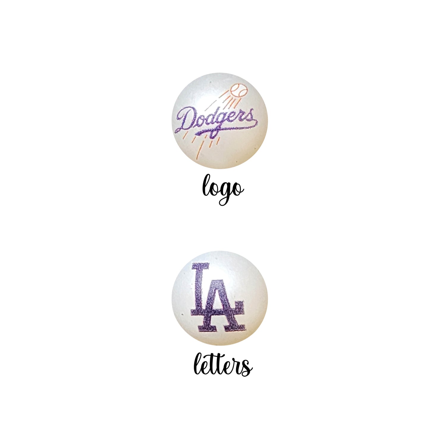 16mm los angeles dodgers mlb team logos custom printed bubblegum beads - sold per bead