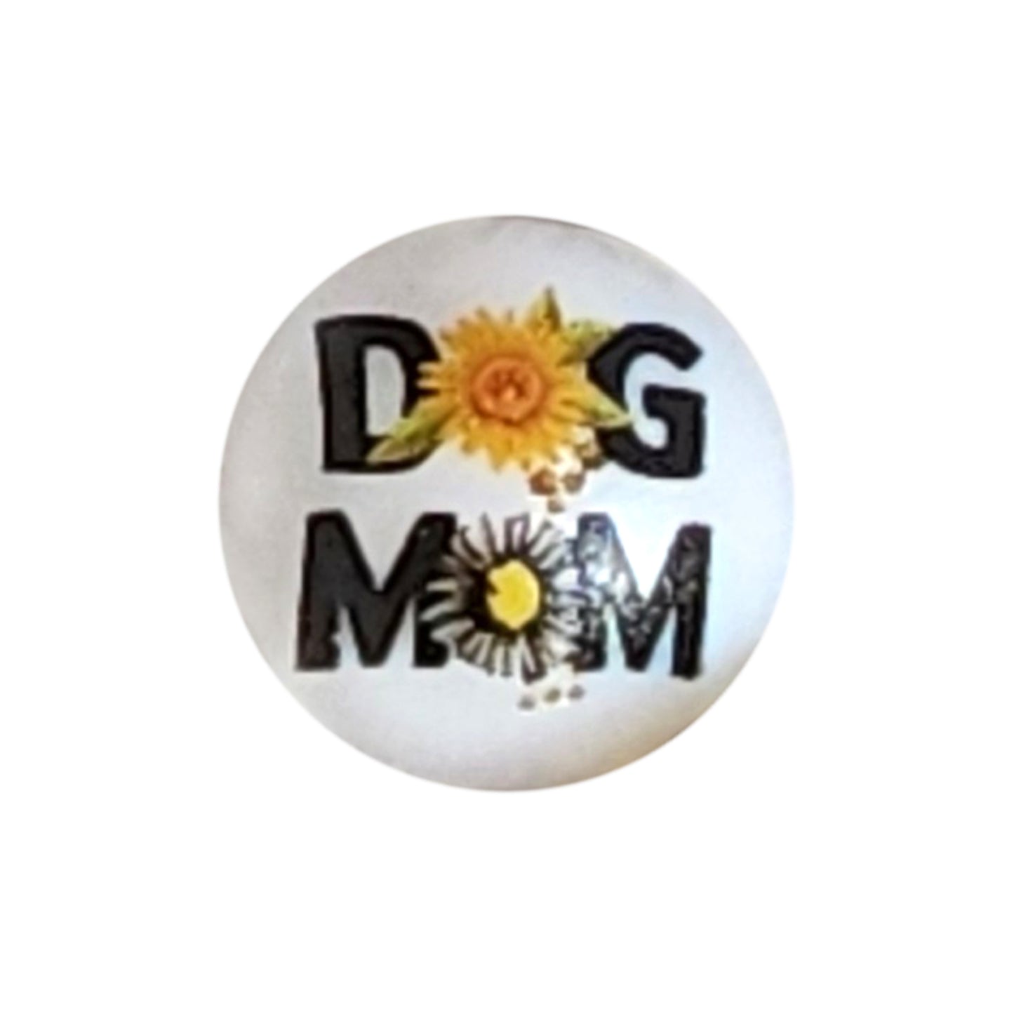 dog mom sunflowers 20mm printed bubblegum beads