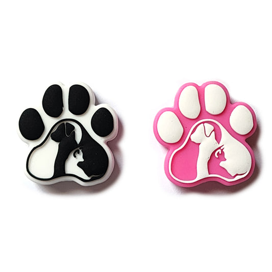 dog & cat paw print silicone focal beads