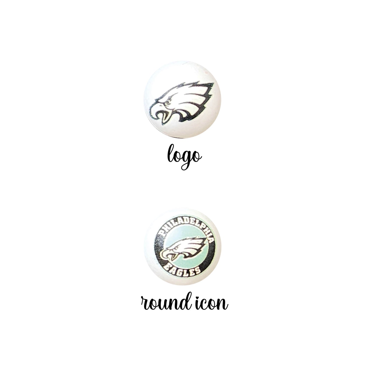 16mm philadelphia eagles nfl team logos custom printed bubblegum beads - sold per bead