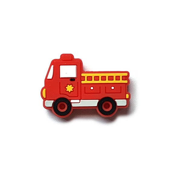 fire truck silicone focal beads