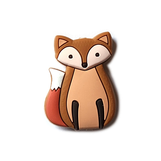 brown fox silicone focal beads