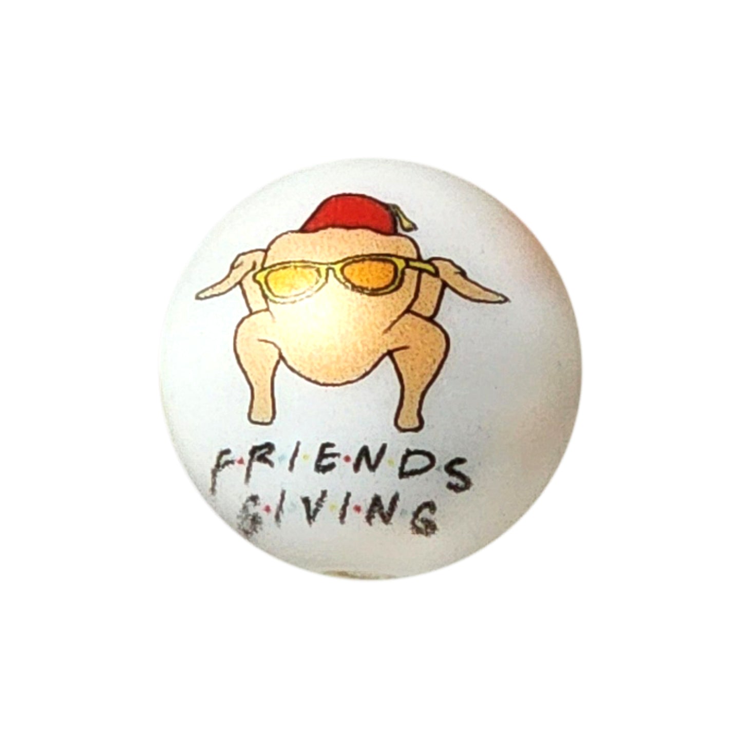friends turkey head 20mm printed bubblegum beads