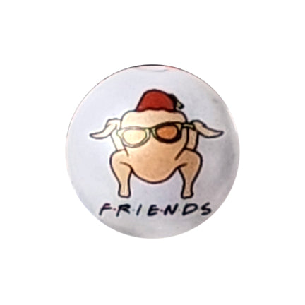 friends turkey head 20mm printed bubblegum beads