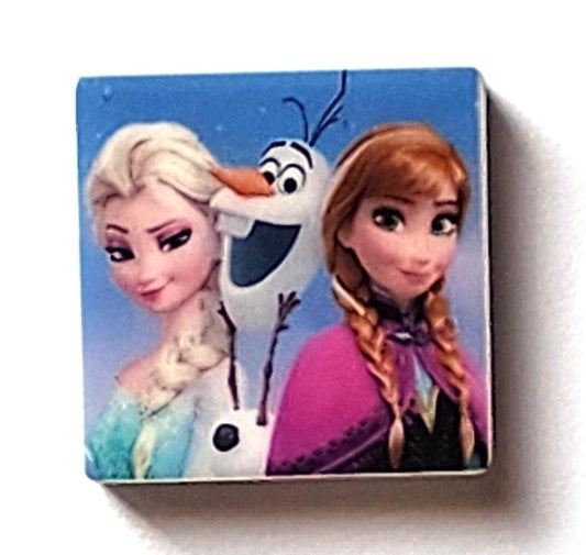 anna, elsa & olof frozen custom printed silicone focal beads