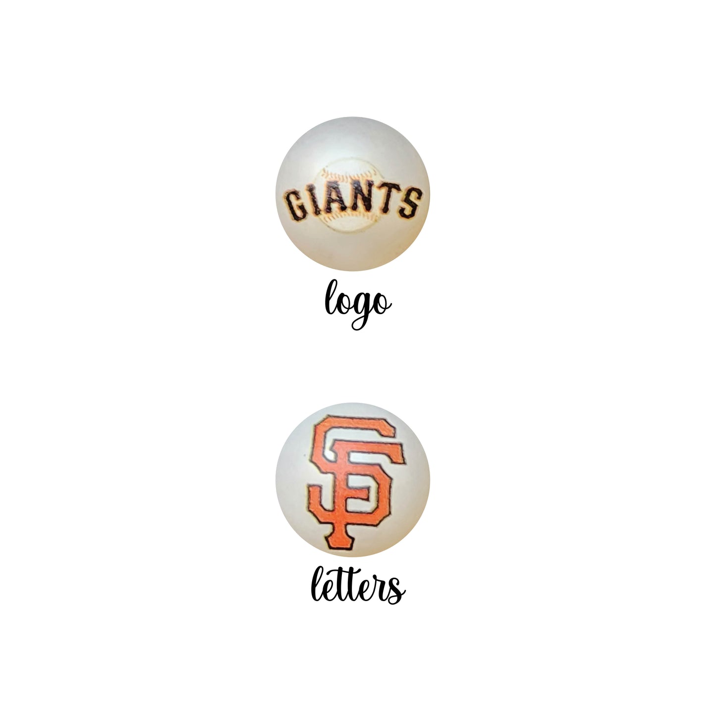 16mm san francisco giants mlb team logos custom printed bubblegum beads - sold per bead