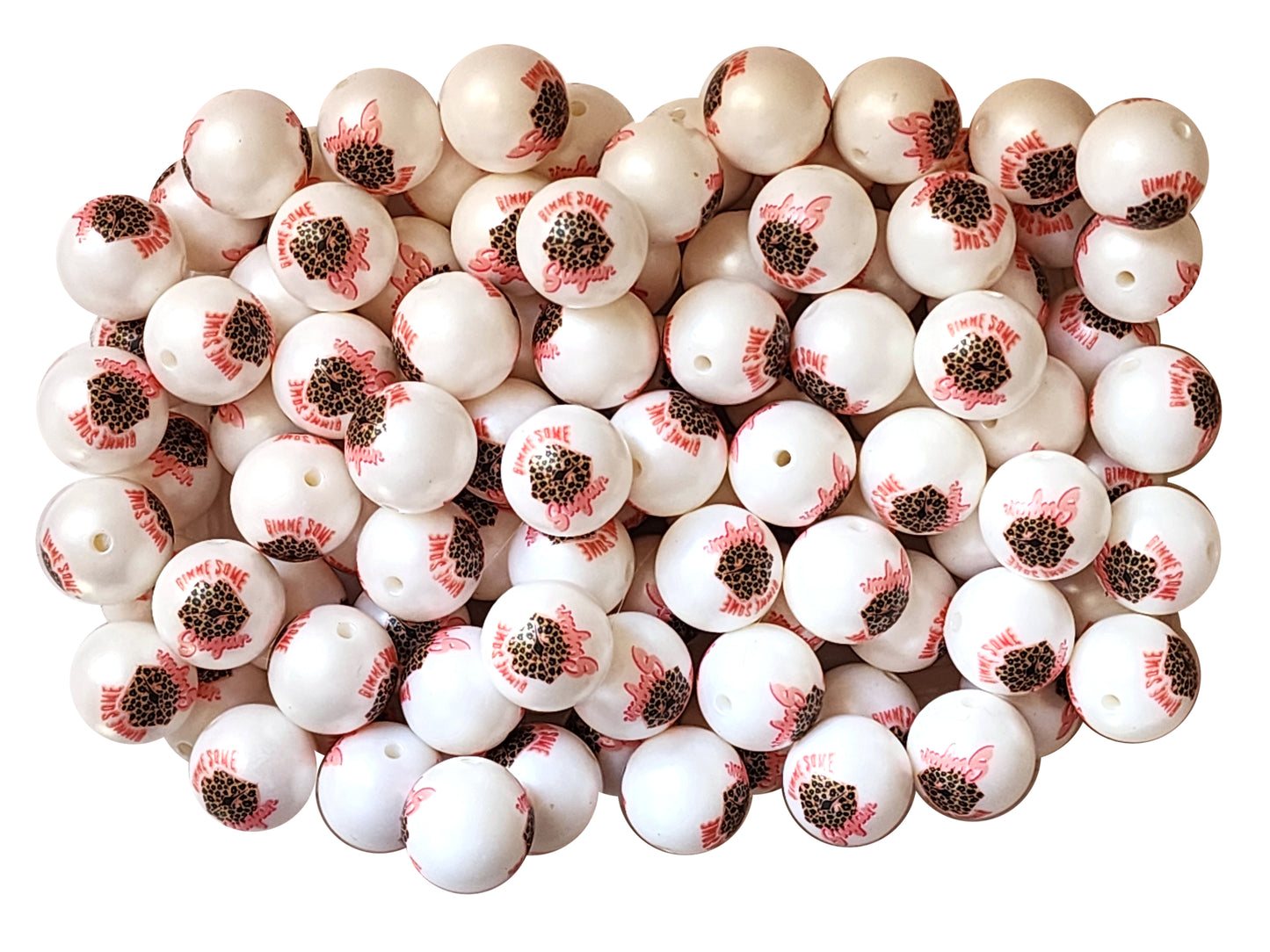 gimme some sugar 20mm printed bubblegum beads