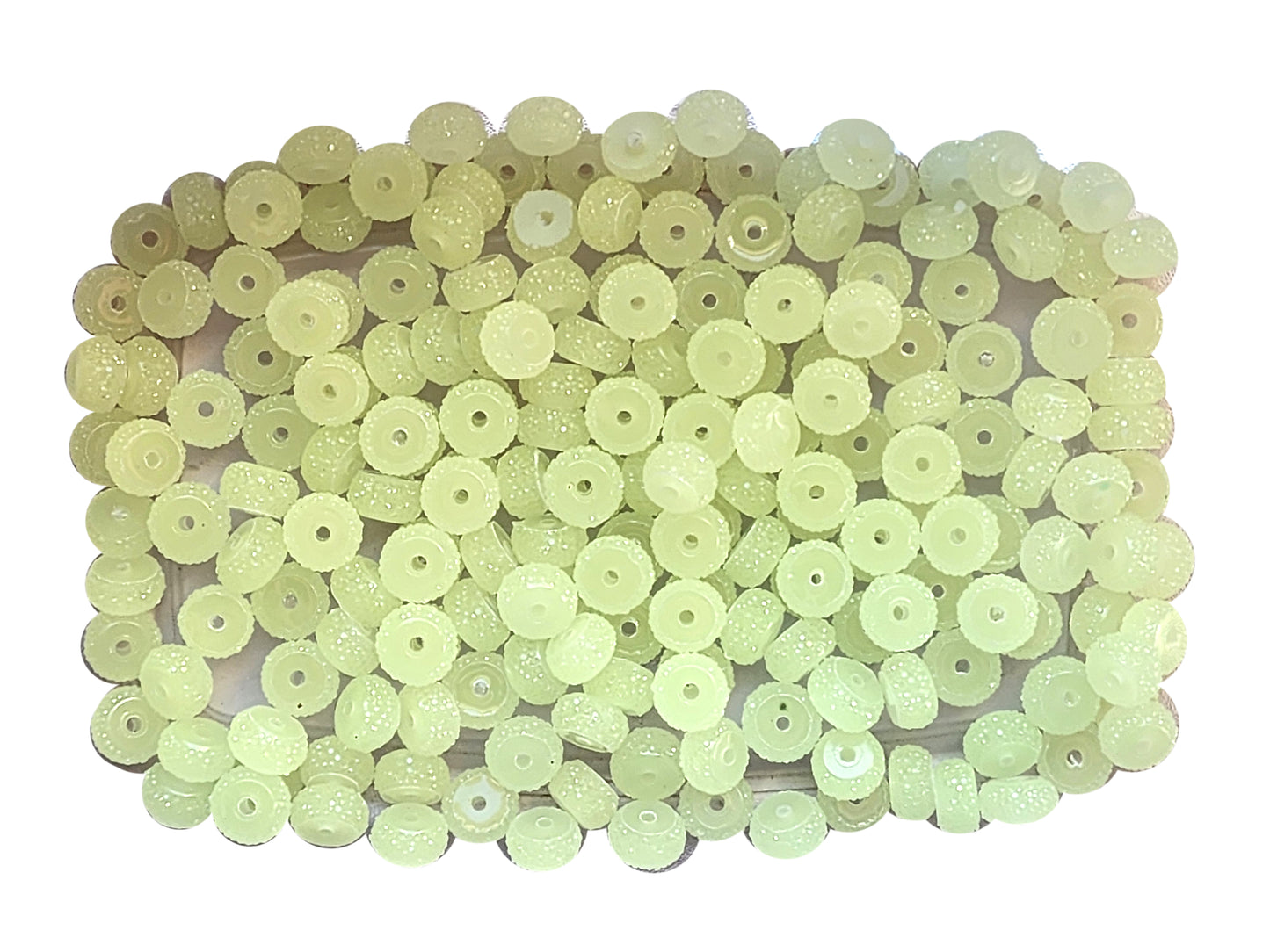 glow in the dark rondelle 12mm x 5mm spacer beads