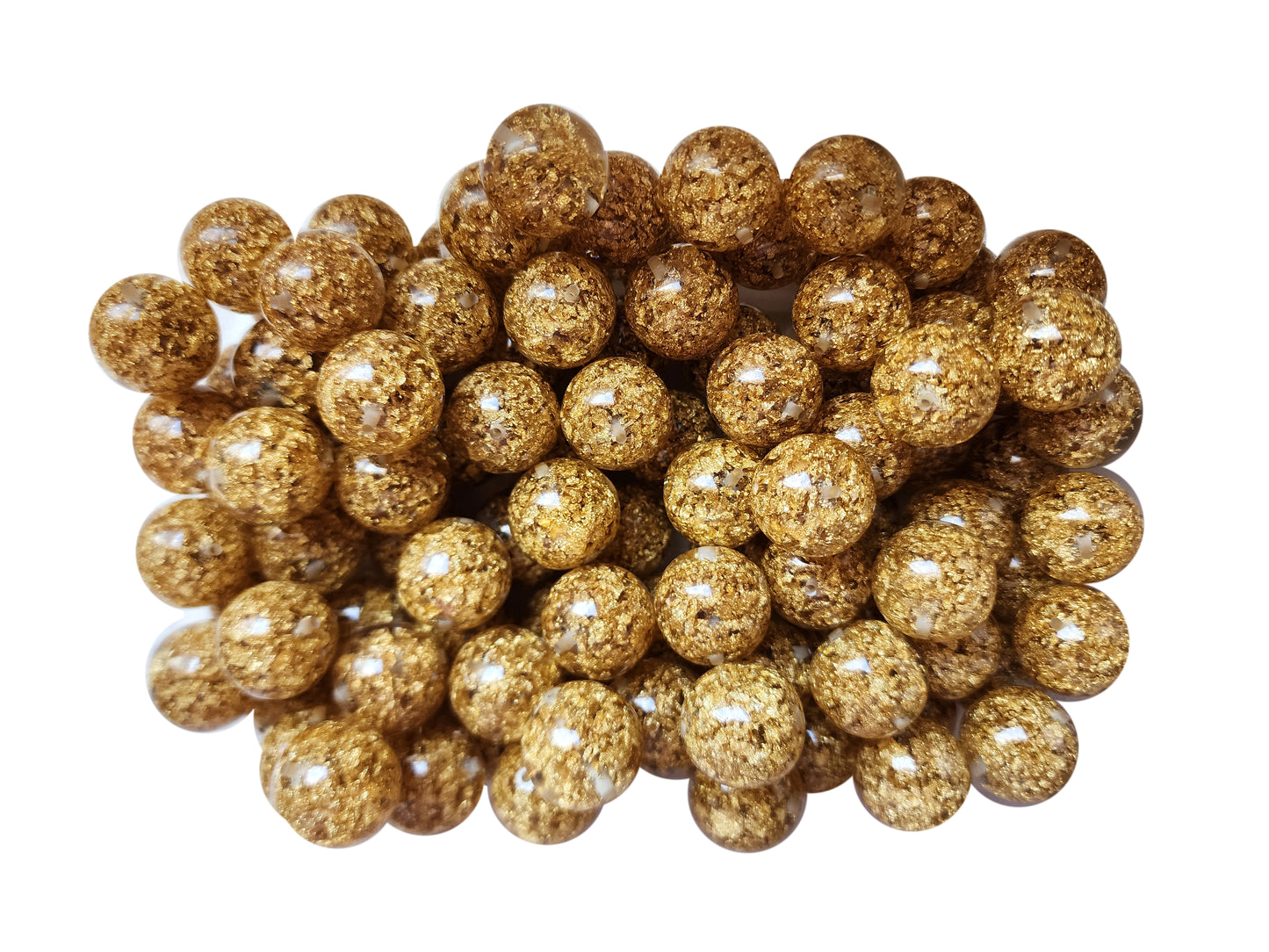 gold nuggets 20mm bubblegum beads