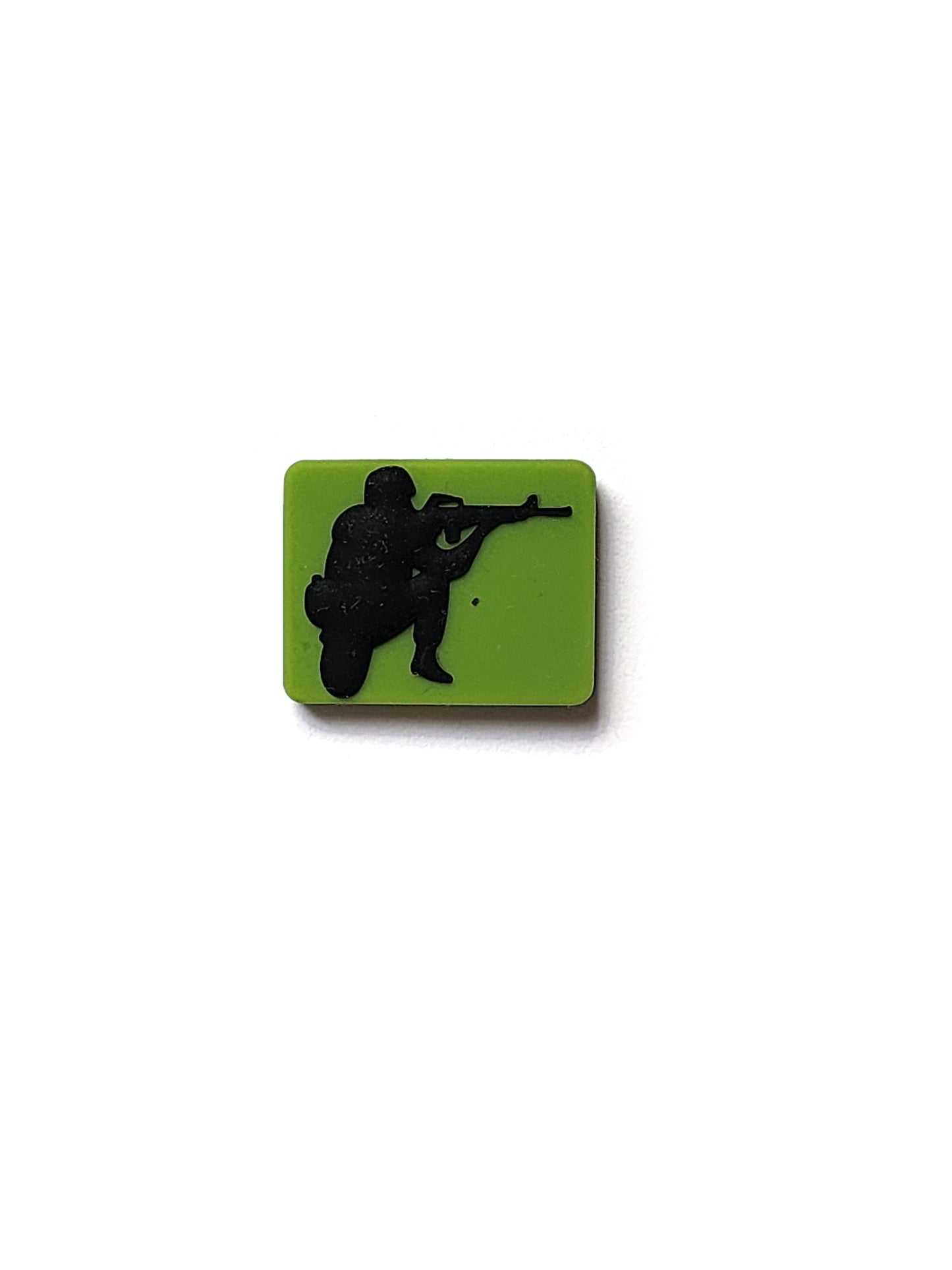 green army men silicone focal beads