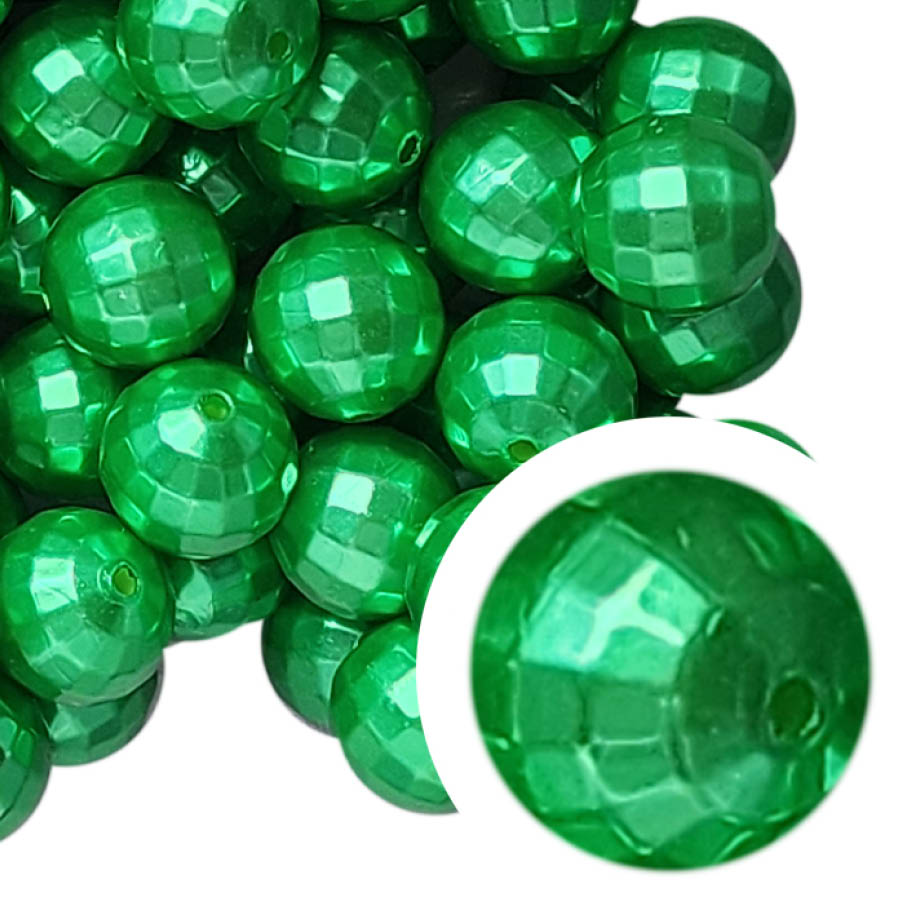 green pearl disco 20mm bubblegum beads