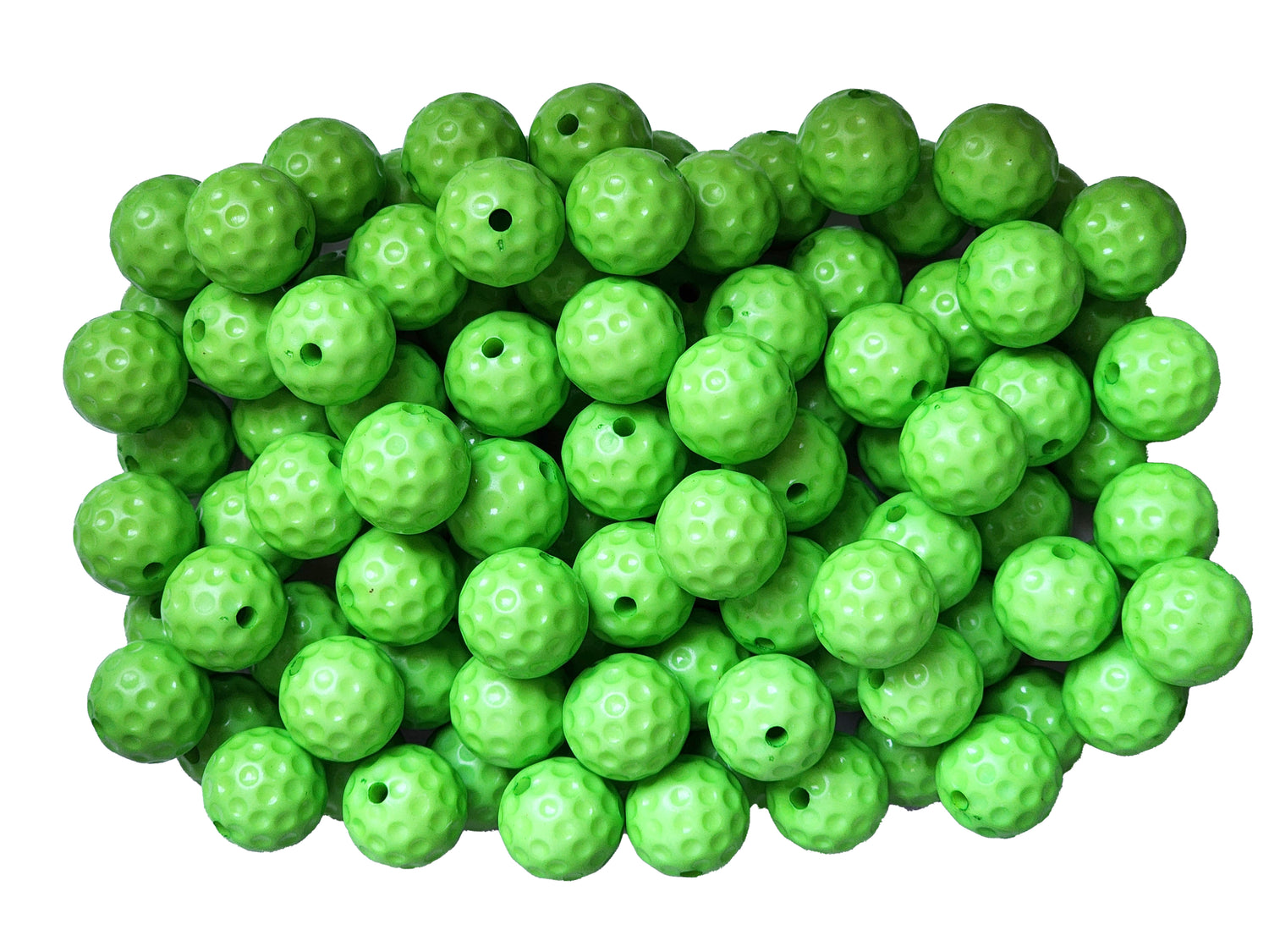 green pickleball 20mm printed bubblegum beads