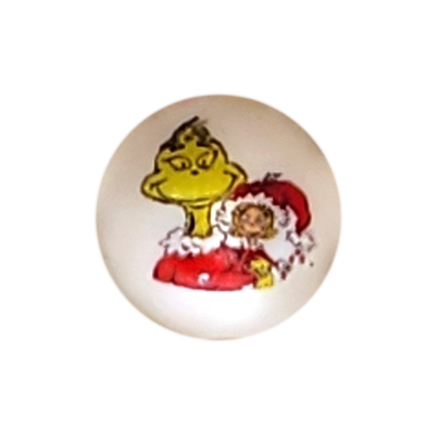 grinch & cindy lou who 20mm printed bubblegum beads