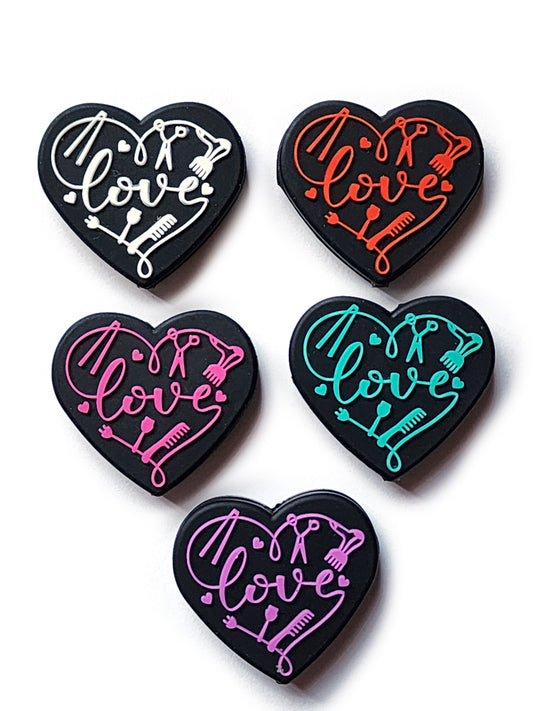 love hairstylist silicone focal beads