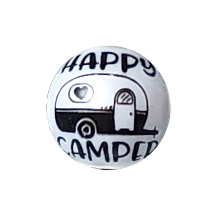 happy camper large print 20mm printed bubblegum beads