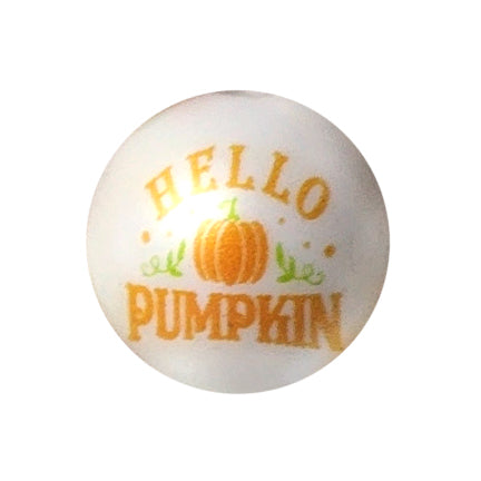 hello pumpkin 20mm printed bubblegum beads