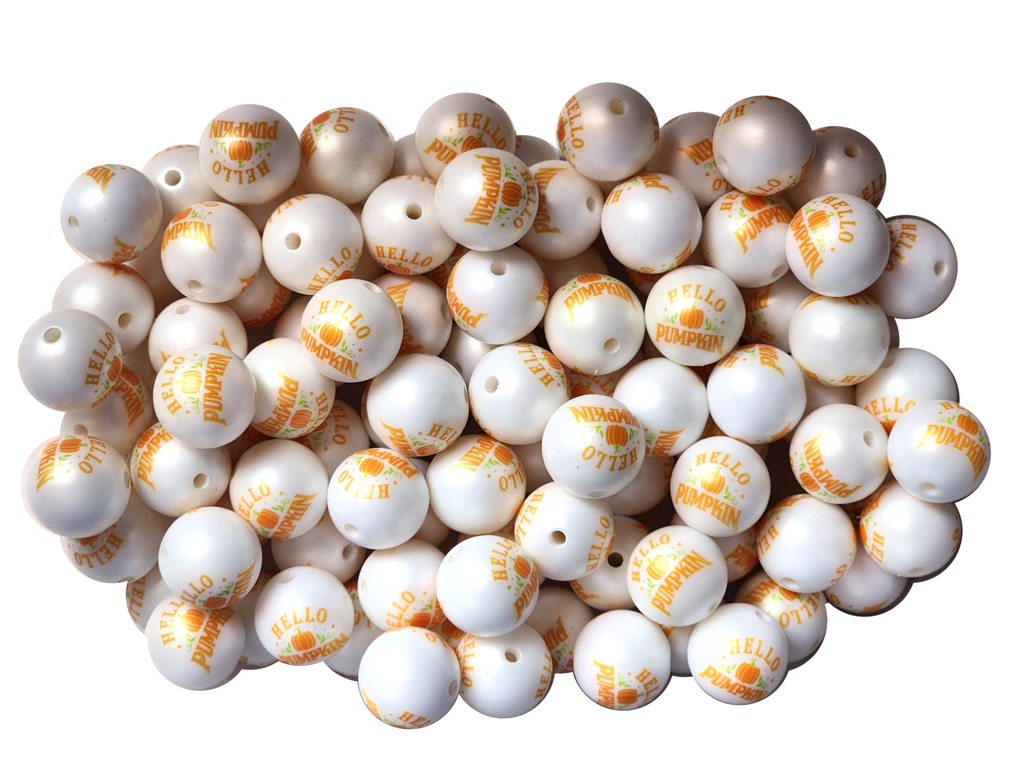 hello pumpkin 20mm printed bubblegum beads