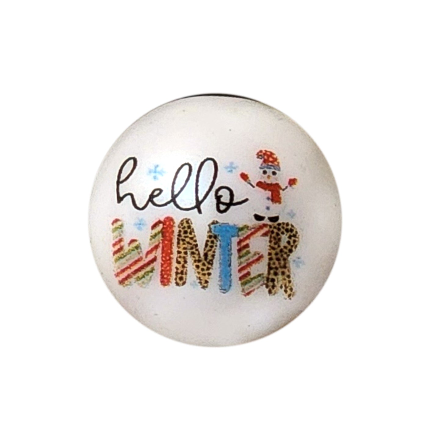 hello winter 20mm printed bubblegum beads