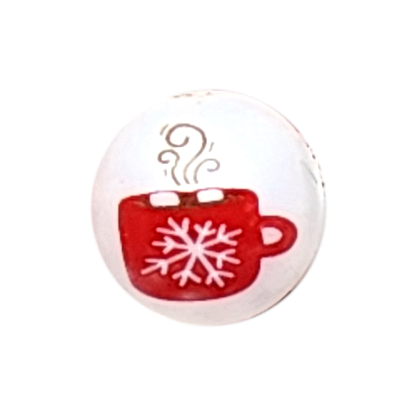 hot cocoa cup 20mm printed bubblegum beads