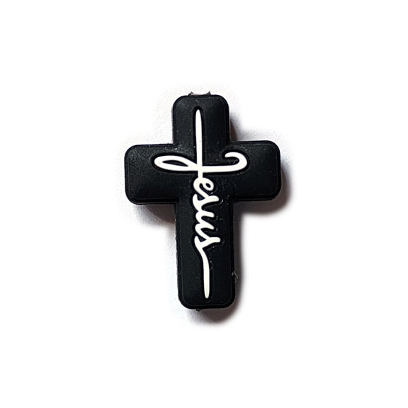 jesus cross silicone focal beads