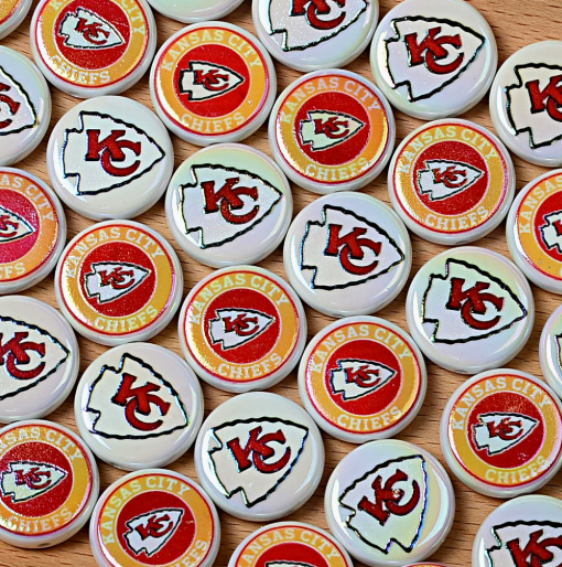 24mm nfl team logos custom printed wholesale acrylic focal beads