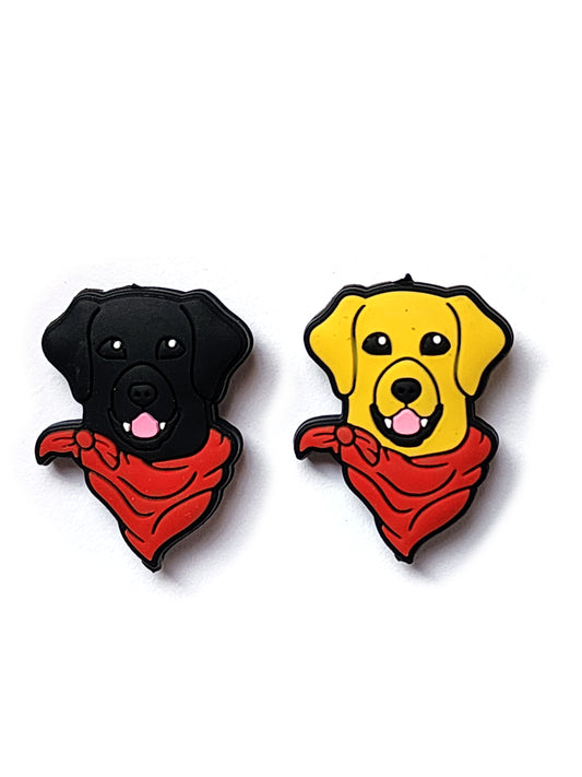 black or yellow lab silicone focal beads