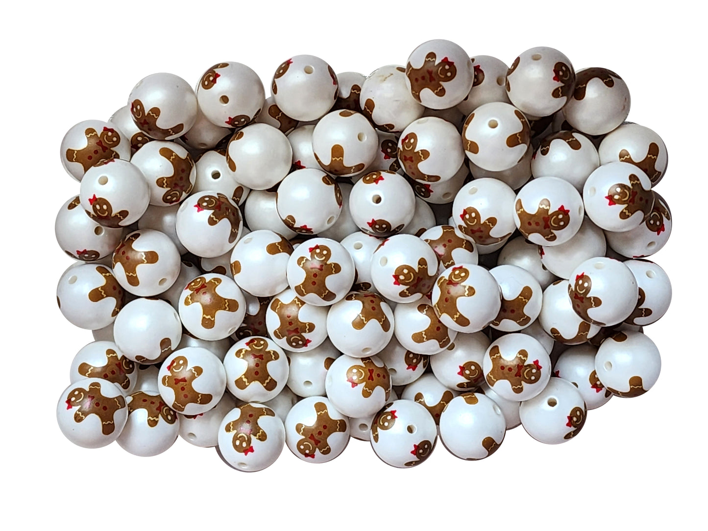 gingerbread girl 20mm printed wholesale bubblegum beads