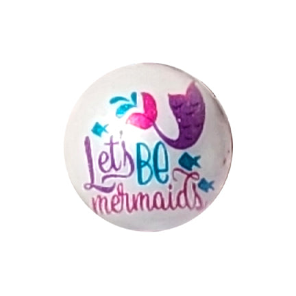 let's be mermaids 20mm printed bubblegum beads