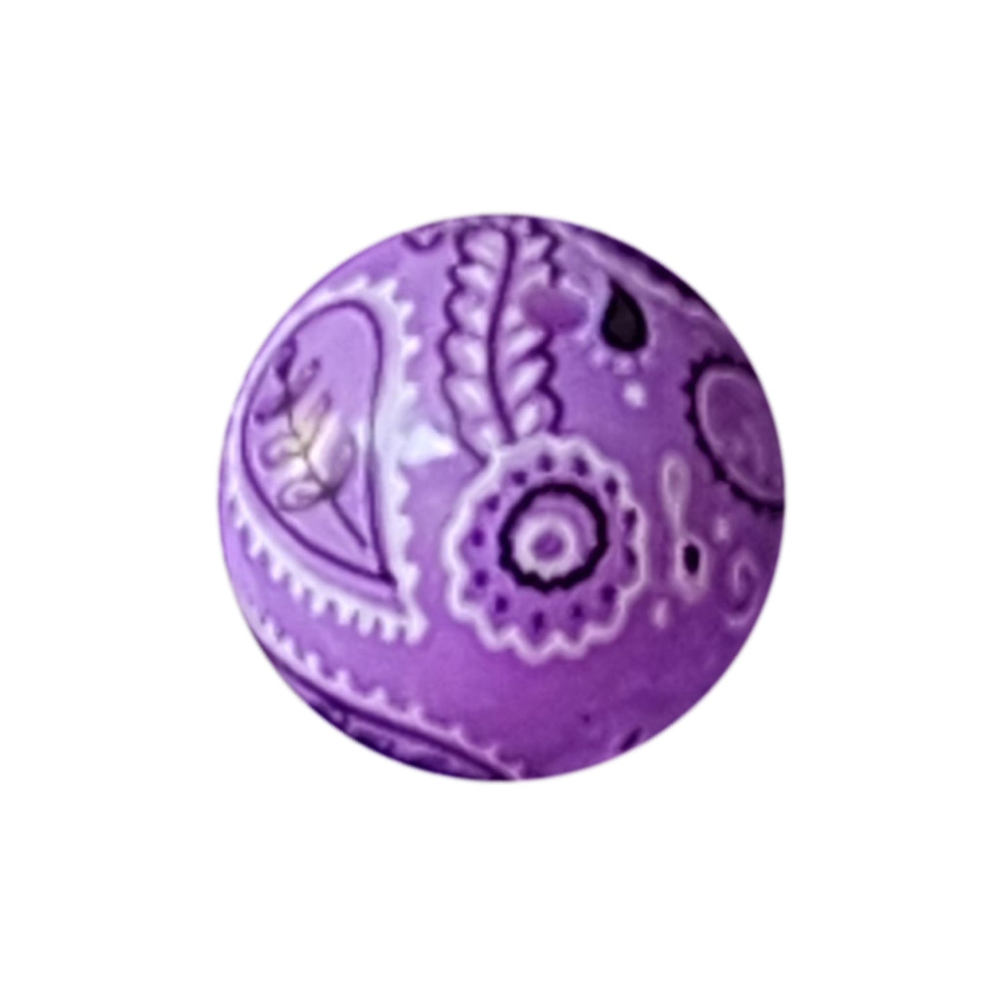 light purple bandana 20mm printed bubblegum beads