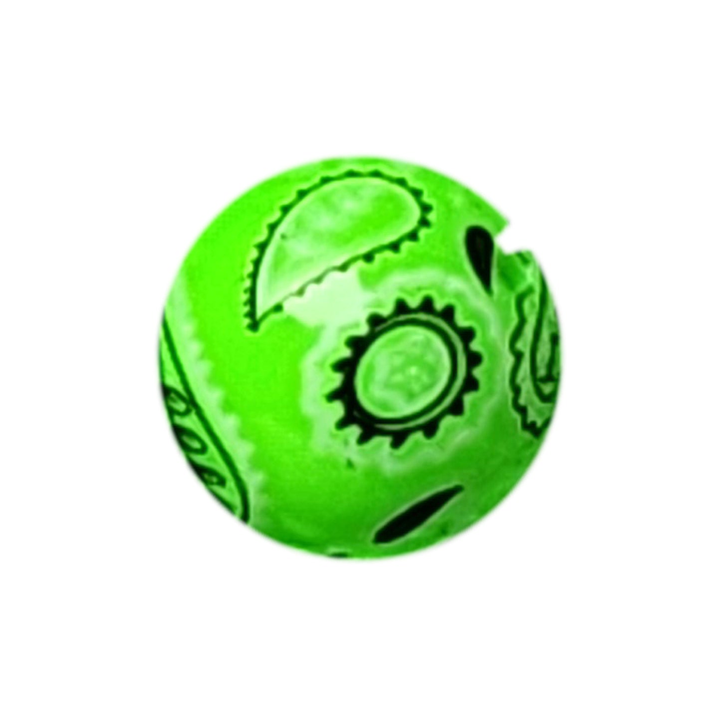 lime green bandana 20mm printed bubblegum beads