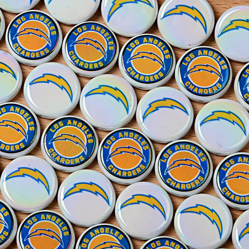 24mm nfl team logos custom printed wholesale acrylic focal beads