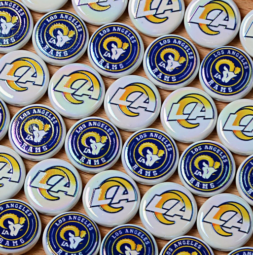 24mm nfl team logos custom printed wholesale acrylic focal beads