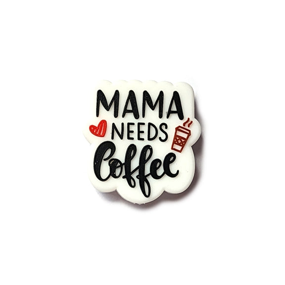 mama needs coffee silicone focal beads