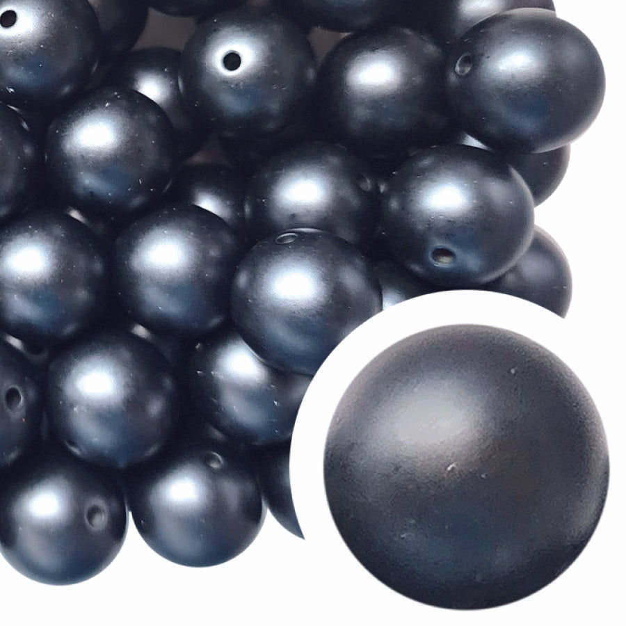 black matte pearl 20mm wholesale bubblegum beads