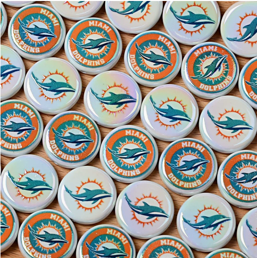 24mm nfl team logos custom printed wholesale acrylic focal beads