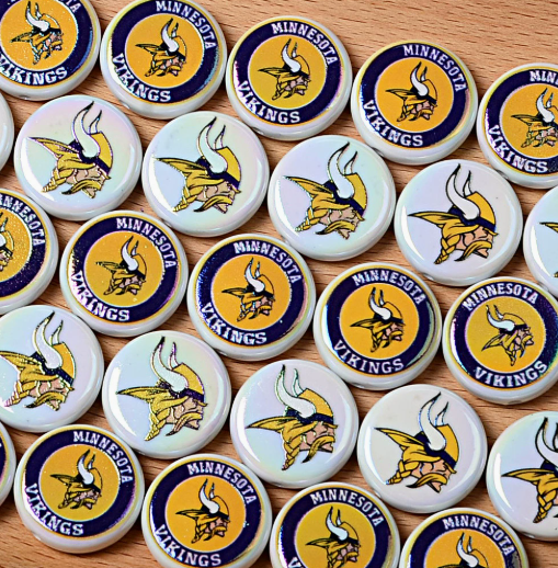 24mm nfl team logos custom printed wholesale acrylic focal beads