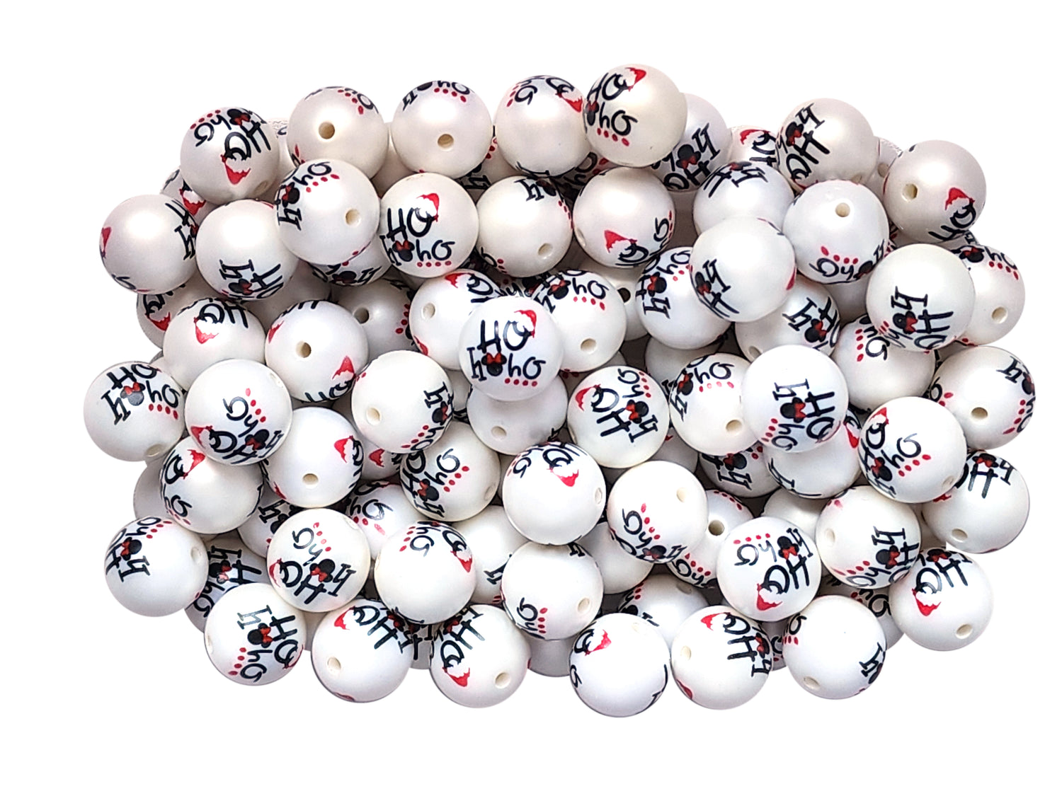 minnie christmas 20mm printed wholesale bubblegum beads