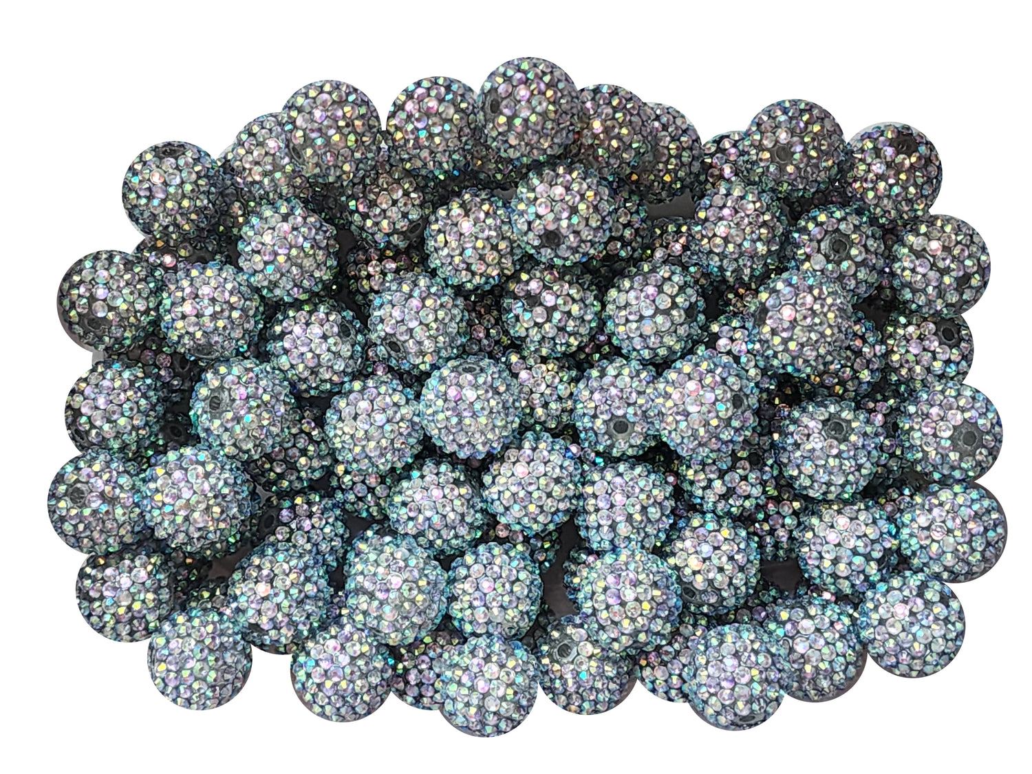 mirror ball rhinestone 20mm bubblegum beads