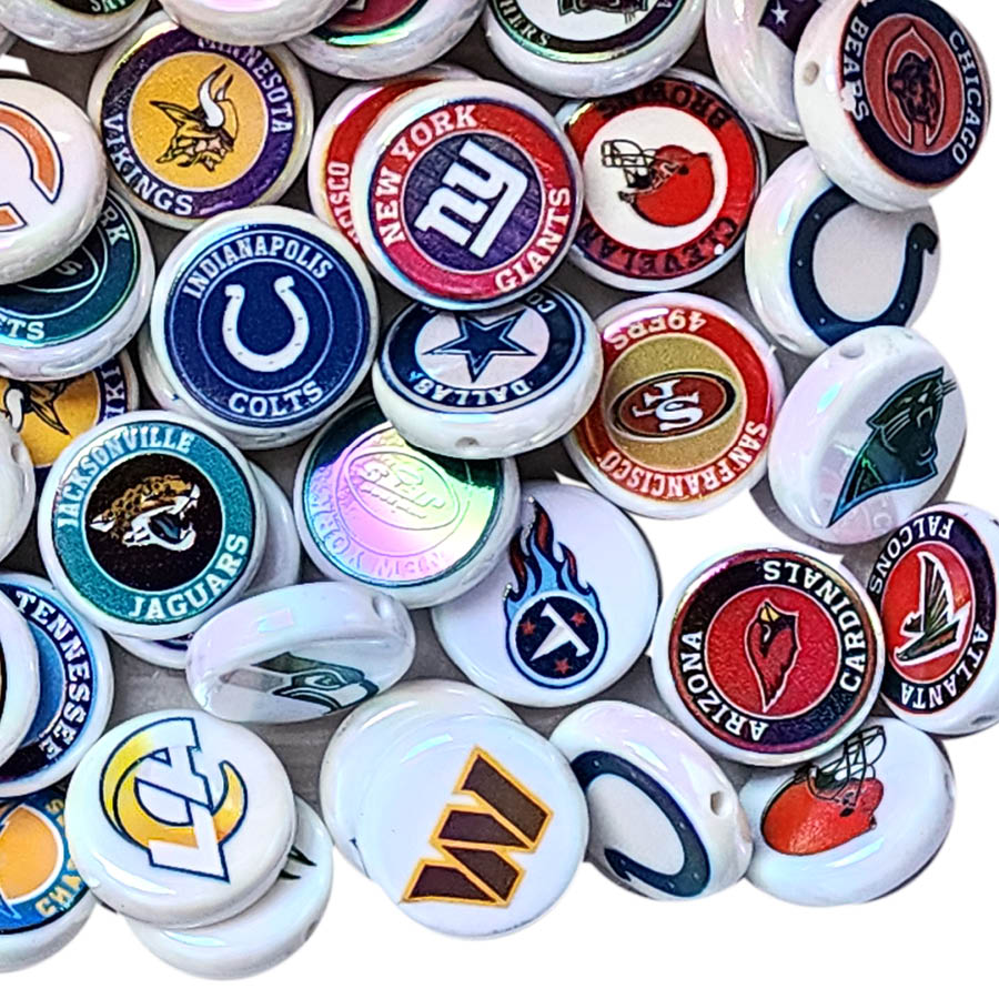 nfl football ab sports teams acrylic focal beads